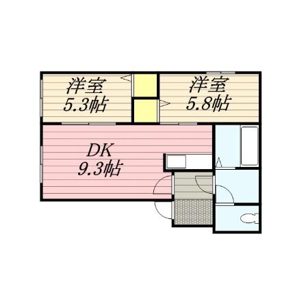 ハイデンス4ー13 405｜北海道札幌市中央区南四条西１３丁目(賃貸マンション2DK・4階・45.94㎡)の写真 その2