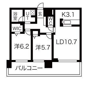 南円山シャトー桂和 203｜北海道札幌市中央区南七条西１８丁目(賃貸マンション2LDK・2階・59.63㎡)の写真 その2