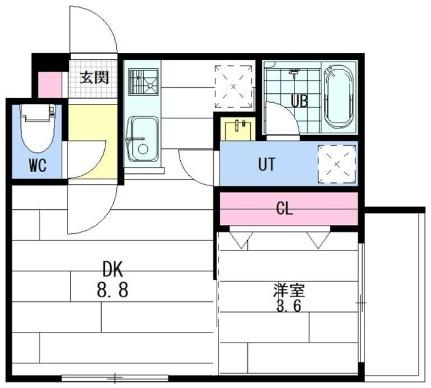 ＬＩＩＳＡ　ＭＡＲＵＹＡＭＡ 306｜北海道札幌市中央区南五条西２１丁目(賃貸マンション1LDK・3階・29.14㎡)の写真 その2