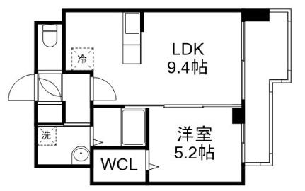 ＭＯＤＥＮＡ表参道 1103｜北海道札幌市中央区北一条西１９丁目(賃貸マンション1LDK・10階・36.48㎡)の写真 その2