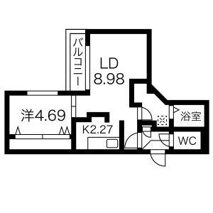 Ｍｏｉｗａ　ｖｉｅｗ 422｜北海道札幌市中央区南二十条西１２丁目(賃貸マンション1LDK・4階・38.72㎡)の写真 その2