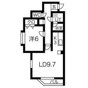 シャトー24 301｜北海道札幌市中央区南二十四条西１４丁目(賃貸マンション1LDK・3階・46.53㎡)の写真 その2