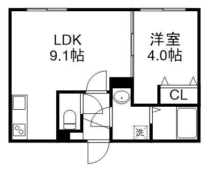 フロンティア 205｜北海道札幌市白石区本郷通１１丁目北(賃貸マンション1LDK・2階・29.53㎡)の写真 その2