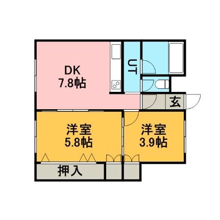 南4条ファミリーハイツ 103｜北海道札幌市中央区南四条東４丁目(賃貸アパート2DK・1階・38.56㎡)の写真 その2