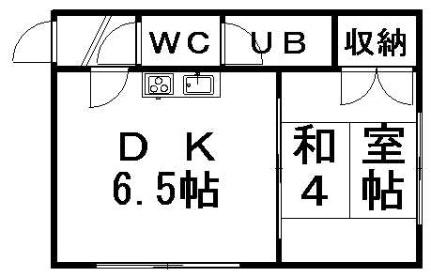 グランドール鈴木 203｜北海道札幌市白石区東札幌二条３丁目(賃貸アパート1DK・2階・20.25㎡)の写真 その2