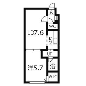 ブランノワール厚別南 205｜北海道札幌市厚別区厚別南３丁目(賃貸マンション1LDK・2階・34.00㎡)の写真 その2