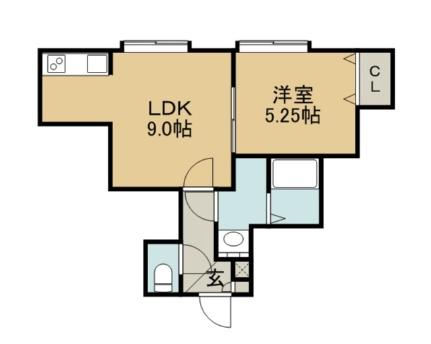 エピック厚別 203｜北海道札幌市厚別区厚別西五条５丁目(賃貸アパート1LDK・2階・34.02㎡)の写真 その2