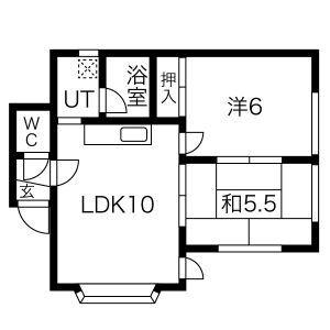 コーポ藤 103｜北海道札幌市豊平区美園十一条５丁目(賃貸アパート2LDK・1階・54.11㎡)の写真 その2