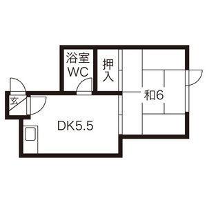 マクセル栄通 5｜北海道札幌市白石区栄通６丁目(賃貸アパート1DK・2階・23.10㎡)の写真 その2