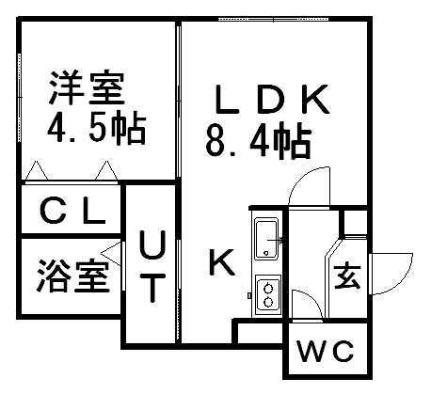 北海道札幌市白石区菊水六条２丁目(賃貸アパート1LDK・3階・30.09㎡)の写真 その2