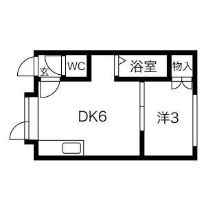 ライフステージ栄通 206｜北海道札幌市白石区栄通１５丁目(賃貸アパート1DK・3階・19.44㎡)の写真 その2