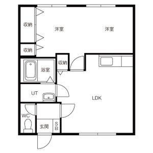 第2富樫マンション 0101｜北海道札幌市白石区菊水元町七条４丁目(賃貸アパート2LDK・1階・47.27㎡)の写真 その2