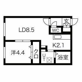 Ｐｏｒｔｅ　Ｂｏｎｈｅｕｒ東札幌（ポルトボヌール東札幌） 403｜北海道札幌市白石区東札幌五条５丁目(賃貸マンション1LDK・4階・33.40㎡)の写真 その2