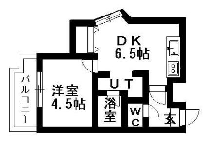 杉本ビル 401｜北海道札幌市白石区東札幌二条４丁目(賃貸マンション1DK・4階・26.89㎡)の写真 その2