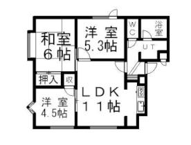 北海道札幌市白石区北郷七条９丁目（賃貸アパート3LDK・2階・56.86㎡） その2