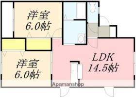 フィールドハウス 101 ｜ 北海道北斗市昭和２丁目（賃貸アパート2LDK・1階・57.02㎡） その2