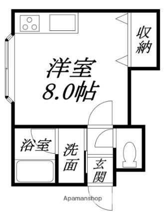 コーポラス上野 203｜北海道函館市上野町(賃貸アパート1R・2階・23.14㎡)の写真 その2