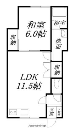 コーポコスモＮｏ．3 101｜北海道函館市人見町(賃貸アパート1LDK・1階・41.32㎡)の写真 その2