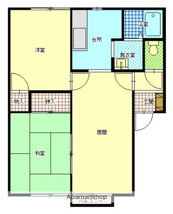 クレセント日の出II 202｜北海道函館市日乃出町(賃貸アパート2LDK・2階・53.71㎡)の写真 その2