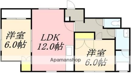 フォレストパーク追分 102｜北海道北斗市追分２丁目(賃貸アパート2LDK・1階・53.79㎡)の写真 その2