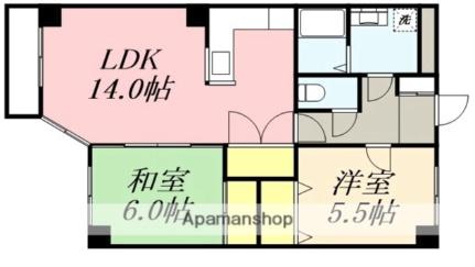 ピア杉並 101｜北海道函館市杉並町(賃貸マンション2LDK・1階・59.00㎡)の写真 その2