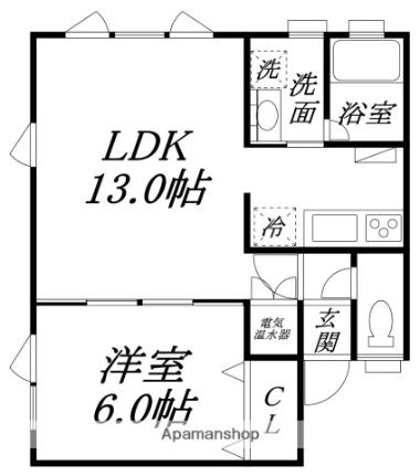 エクセルハイム 103｜北海道函館市上野町(賃貸アパート1LDK・1階・42.75㎡)の写真 その2