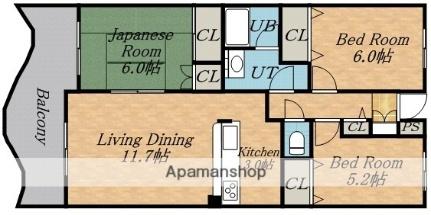 マンションリヴァージュ 208｜北海道函館市田家町(賃貸マンション3LDK・2階・70.12㎡)の写真 その2