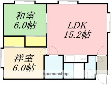 シャノワール 203｜北海道北斗市七重浜１丁目(賃貸アパート2LDK・2階・52.80㎡)の写真 その2