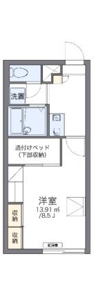 レオパレスヴィレッジオブホープ 204｜北海道函館市大縄町(賃貸アパート1K・2階・23.18㎡)の写真 その2