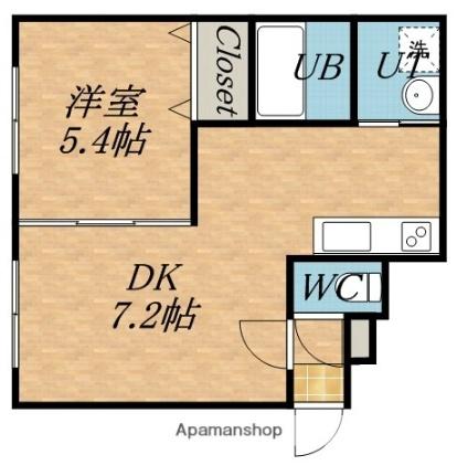 ＭＳ・アムール 202｜北海道函館市亀田町(賃貸マンション1LDK・2階・33.00㎡)の写真 その2