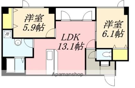 アンビション白鳥II 105｜北海道函館市白鳥町(賃貸マンション2LDK・1階・53.60㎡)の写真 その2