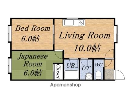 コンチネンタル山の手II 106｜北海道札幌市西区山の手五条１丁目(賃貸アパート2LDK・2階・56.32㎡)の写真 その2