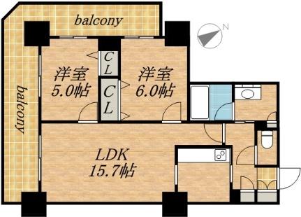 ＰＲＩＭＥ　ＵＲＢＡＮ札幌　ＲＩＶＥＲ　ＦＲＯＮＴ 02707｜北海道札幌市中央区南九条西１丁目(賃貸マンション2LDK・27階・58.79㎡)の写真 その2