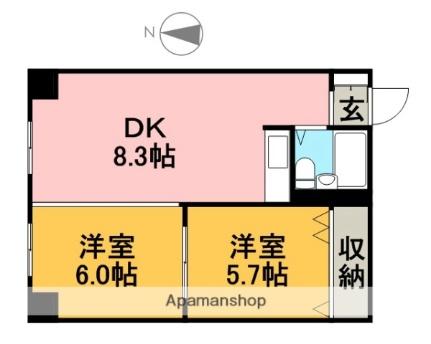 ロジェ札幌25 1008｜北海道札幌市中央区南二条西５丁目(賃貸マンション2LDK・10階・39.30㎡)の写真 その2