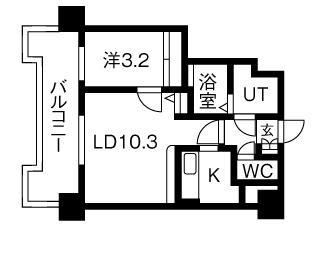 ＵＵＲコート札幌北三条 305｜北海道札幌市中央区北三条東３丁目(賃貸マンション1LDK・3階・33.35㎡)の写真 その2