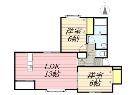 モデュロール山の手 205｜北海道札幌市西区山の手七条８丁目(賃貸アパート2LDK・2階・50.27㎡)の写真 その2