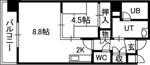 アルファスクエア円山 00504 ｜ 北海道札幌市中央区北二条西２５丁目（賃貸マンション1LDK・5階・41.87㎡） その2