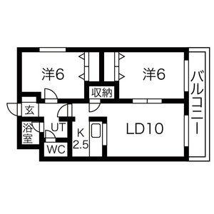 マジェスティック手稲 201｜北海道札幌市手稲区手稲本町二条４丁目(賃貸マンション2LDK・2階・55.65㎡)の写真 その2