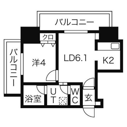 プライヴェル山鼻　壱番館 1206｜北海道札幌市中央区南九条西１２丁目(賃貸マンション1DK・12階・29.05㎡)の写真 その2