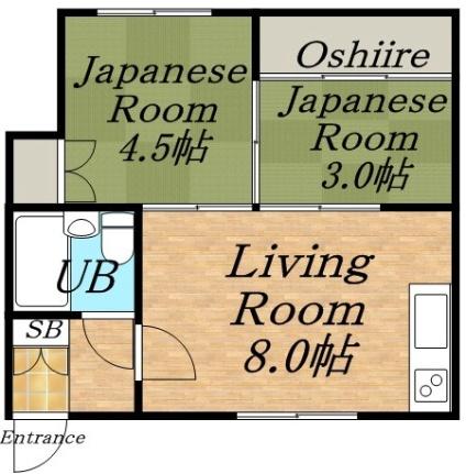 コーポ村元 203｜北海道札幌市西区発寒十一条４丁目(賃貸アパート2DK・2階・32.40㎡)の写真 その2