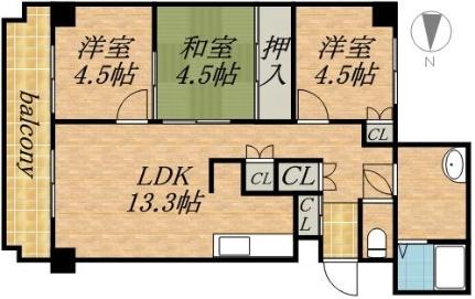 タカイレブンハイム 201｜北海道札幌市中央区南十一条西１丁目(賃貸マンション3LDK・2階・61.97㎡)の写真 その2