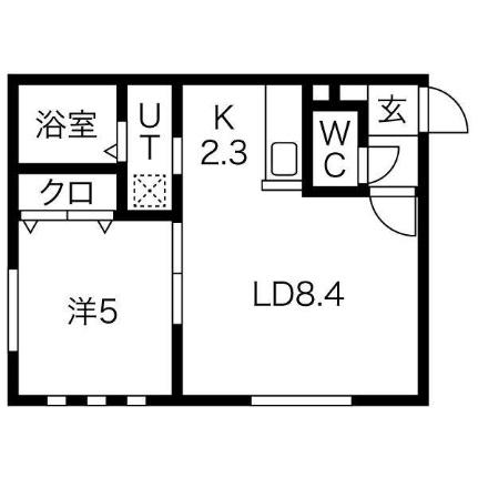 グランディール円山　ウエスト 303｜北海道札幌市中央区北四条西２５丁目(賃貸マンション1LDK・3階・34.84㎡)の写真 その2