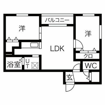 ｃｉｅｌ　ｂｌｅｕ 101｜北海道札幌市中央区南十一条西１２丁目(賃貸マンション2LDK・1階・49.44㎡)の写真 その2