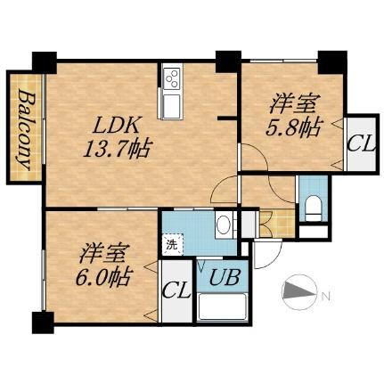 グラードエルヴィータ円山 602｜北海道札幌市中央区大通西２０丁目(賃貸マンション2LDK・6階・54.13㎡)の写真 その2