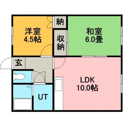 富丘マンション 102｜北海道札幌市手稲区富丘二条５丁目(賃貸アパート2LDK・2階・41.85㎡)の写真 その2