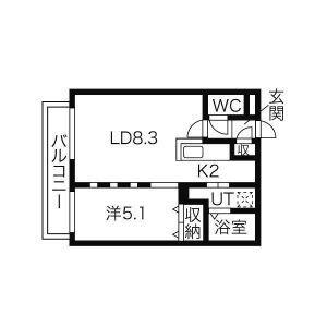 グランデプレシア環状通東 0403｜北海道札幌市東区北十三条東１６丁目(賃貸マンション1LDK・4階・33.66㎡)の写真 その2