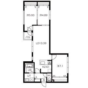 Ｃｉｔｙ　Ｐｒｅｍｉｅｒ（シティプレミア）北6条 0303｜北海道札幌市中央区北六条西２０丁目(賃貸マンション3LDK・3階・72.02㎡)の写真 その2