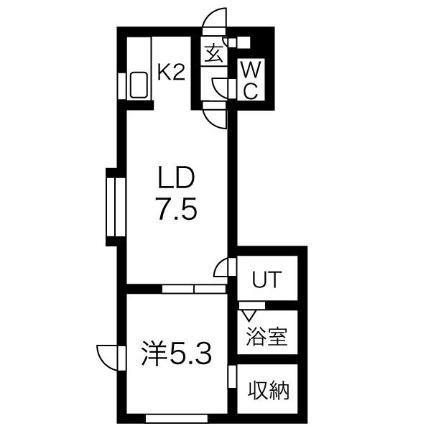 ＣＥＮＴＮＩＡ28 206｜北海道札幌市北区北二十八条西７丁目(賃貸アパート1LDK・3階・33.90㎡)の写真 その2