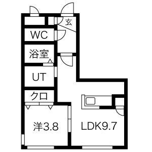 Ｈａｌｅｎｉｘ　札幌医大前 102｜北海道札幌市中央区南二条西１８丁目(賃貸マンション1LDK・1階・33.54㎡)の写真 その2