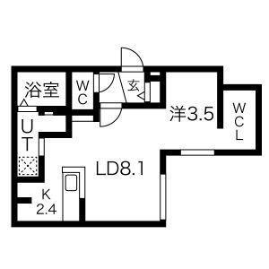 エアフォルク学園前 301｜北海道札幌市豊平区平岸二条１丁目(賃貸マンション1LDK・3階・35.18㎡)の写真 その2